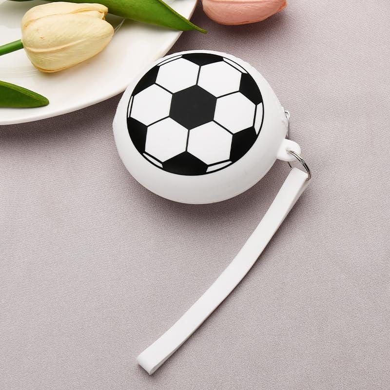 Monedero de Silicona Redondo de Fútbol Blanco y Negro