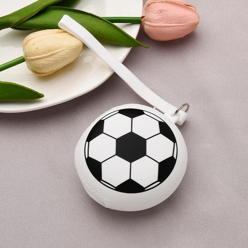 Monedero de Silicona Redondo de Fútbol Blanco y Negro