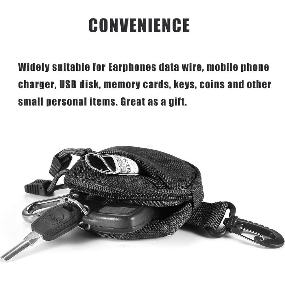 Estuche Molle Táctico Nujiaa 10cm Nylon 1000D Negro 2PCS