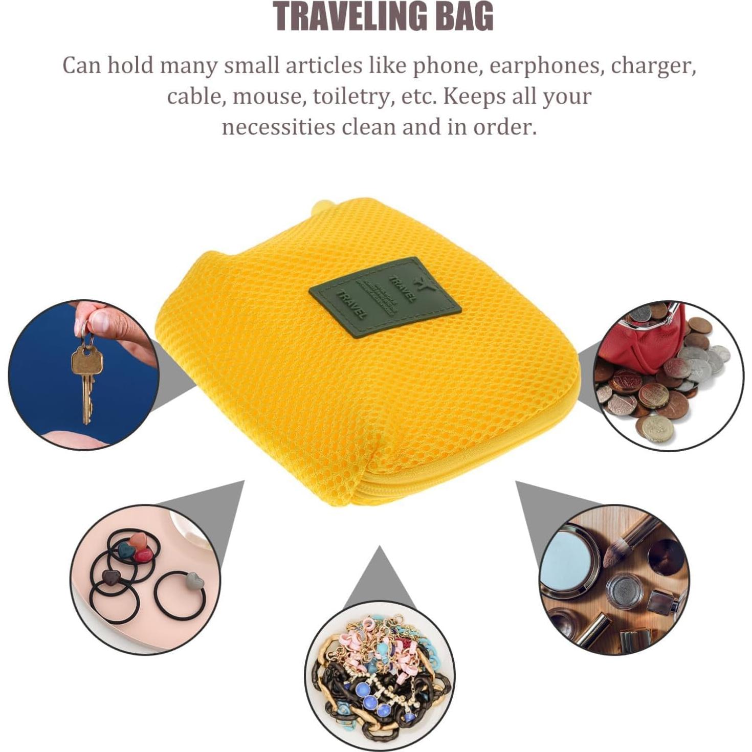 Bolsa de Almacenamiento de Cables AIQIBAO Roja 16x12cm