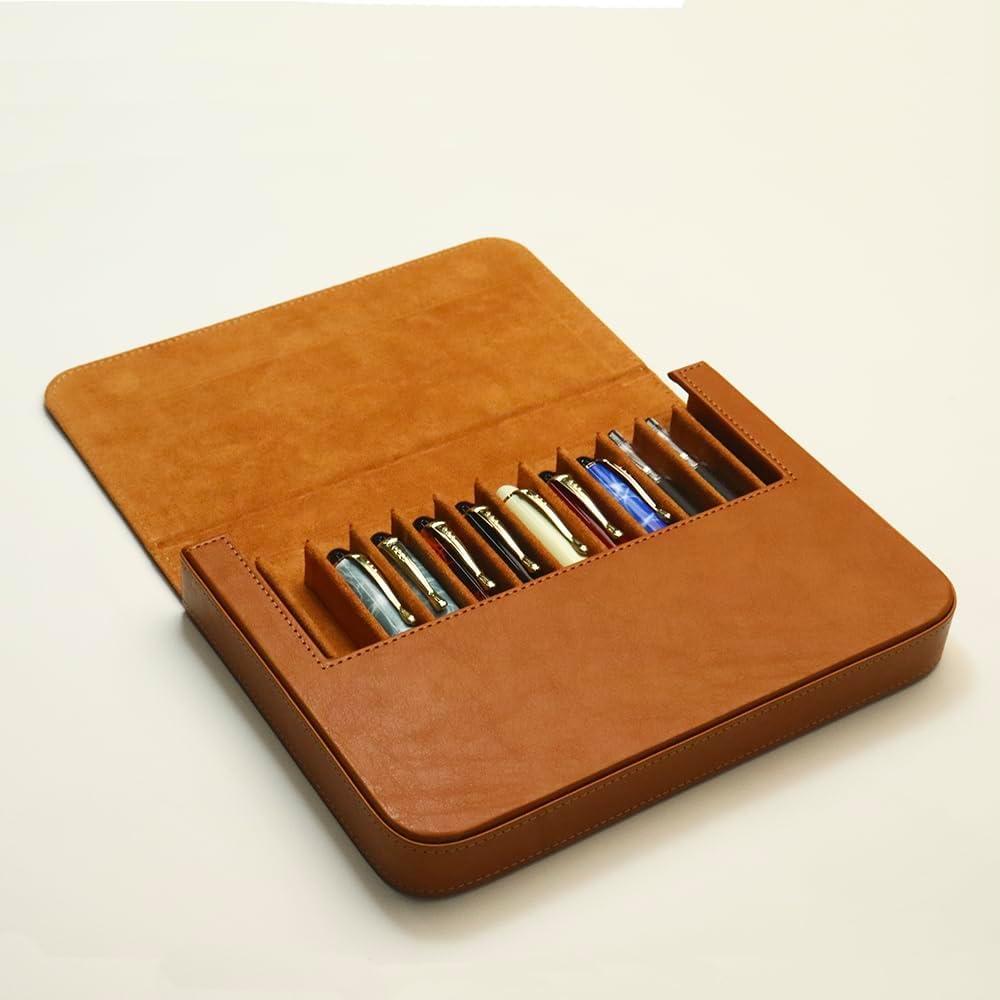 Estuche organizador de plumas MIVLXLX de cuero 12 ranuras
