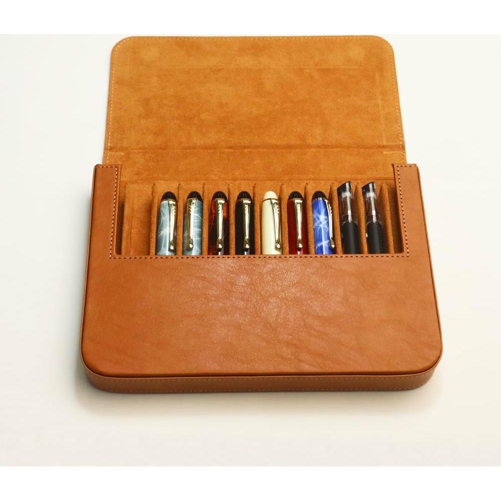 Estuche organizador de plumas MIVLXLX de cuero 12 ranuras