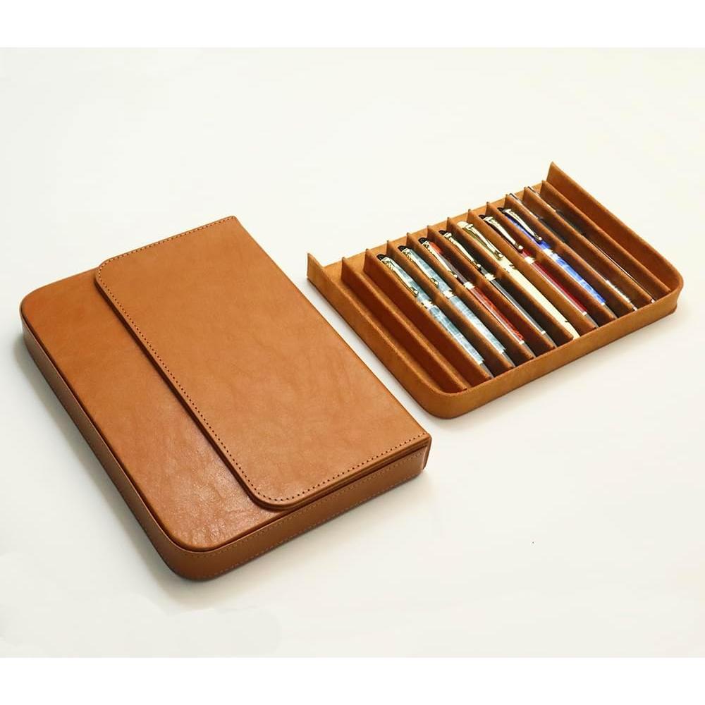 Estuche organizador de plumas MIVLXLX de cuero 12 ranuras