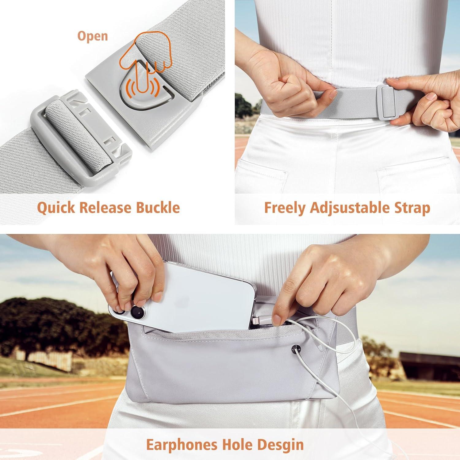 Cinturón de Correr WHIPPY Elástico Multifuncional Gris