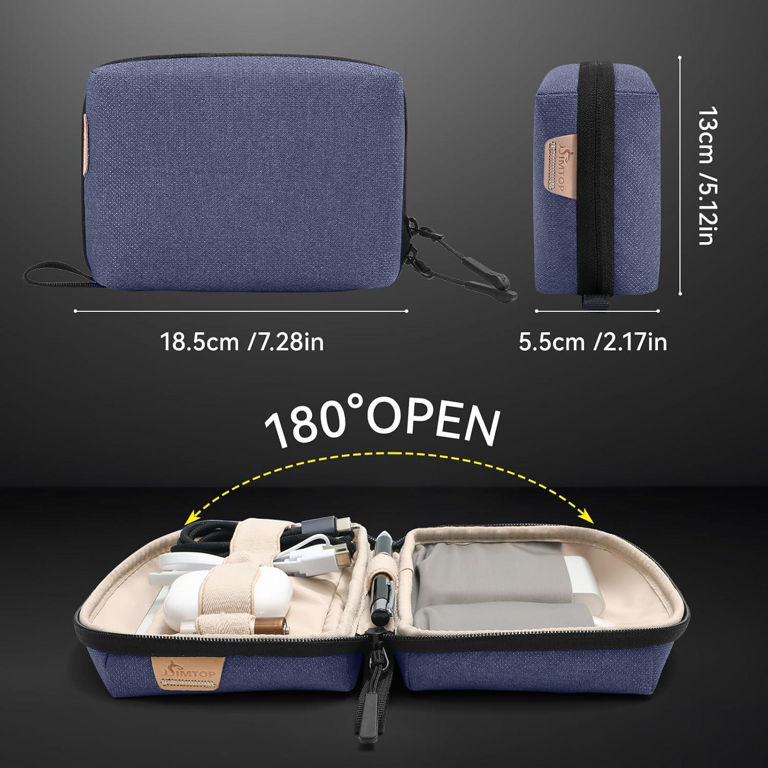 Organizador de Cables SIMTOP Azul - Funda Portátil Resistente al Agua