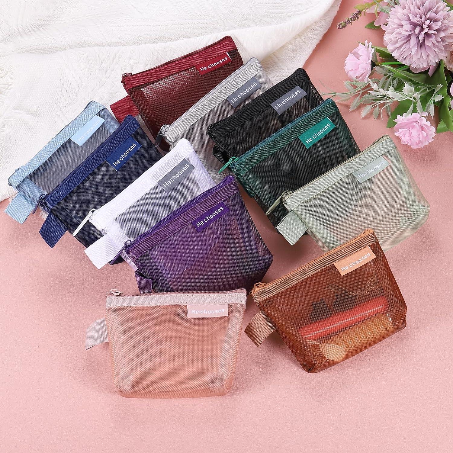 Bolsa de Malla con Cremallera uxcell 12x8 cm 5 Pcs Nylon Negro