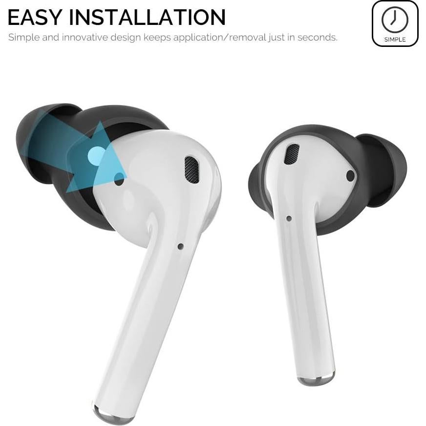 AhaStyle Tapones de Silicona para AirPods 3 Pares Pequeños Negro