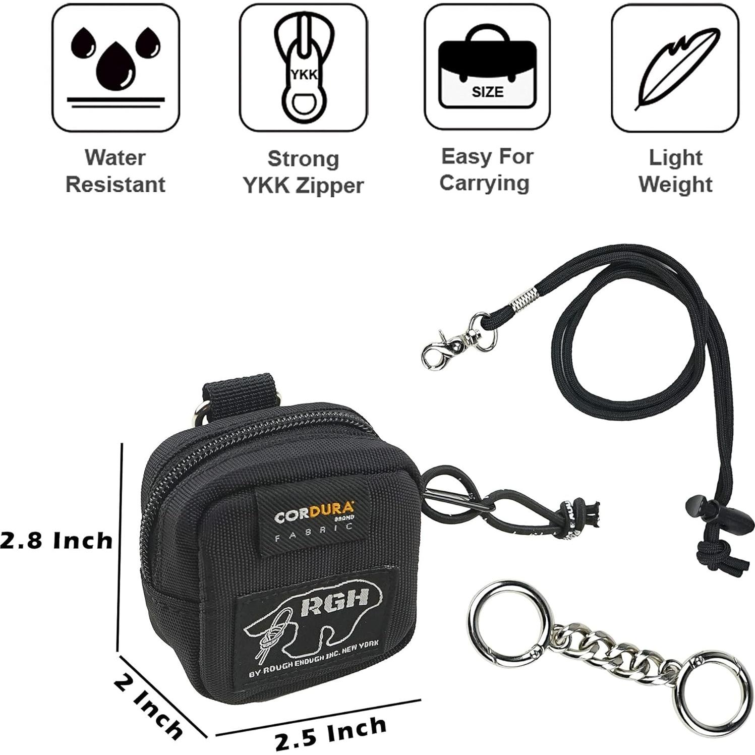 Funda para Auriculares Rough Enough Negra con Cordón y Llavero