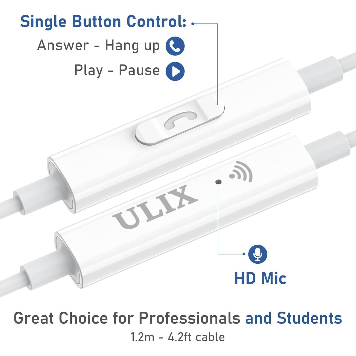 Rider USB C Headphones, 5 Years Warranty, Magnetic USB-C Earbuds for iPhone 16 15 Pro Max Plus Samsung Galaxy S24 S23 Ultra S22 S21 FE S20 Z Flip 3 Fold 4 A53 A54, USB Type C Earphones - White