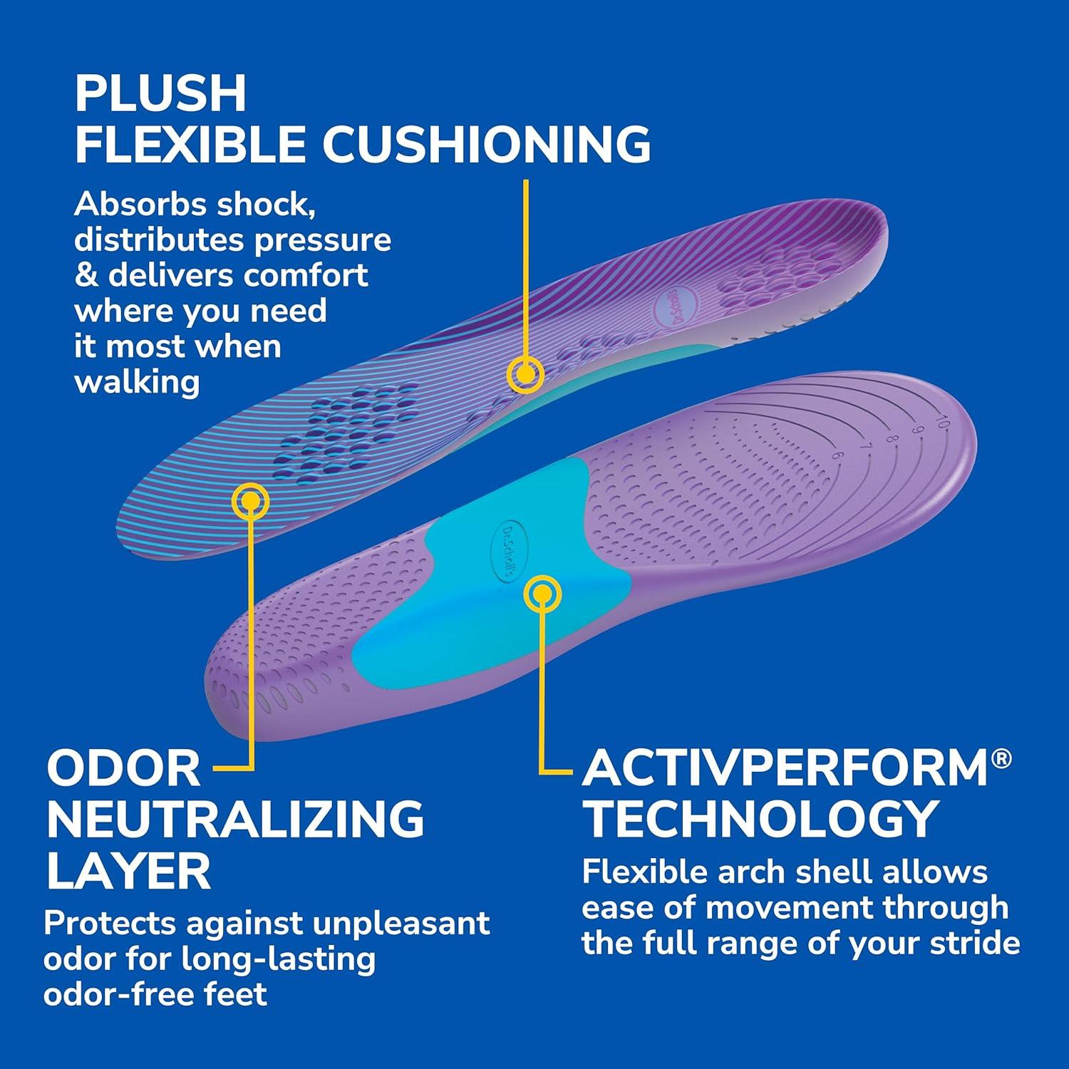 Plantillas Dr. Scholl's Walk Longer - Soporte Arco y Comodidad