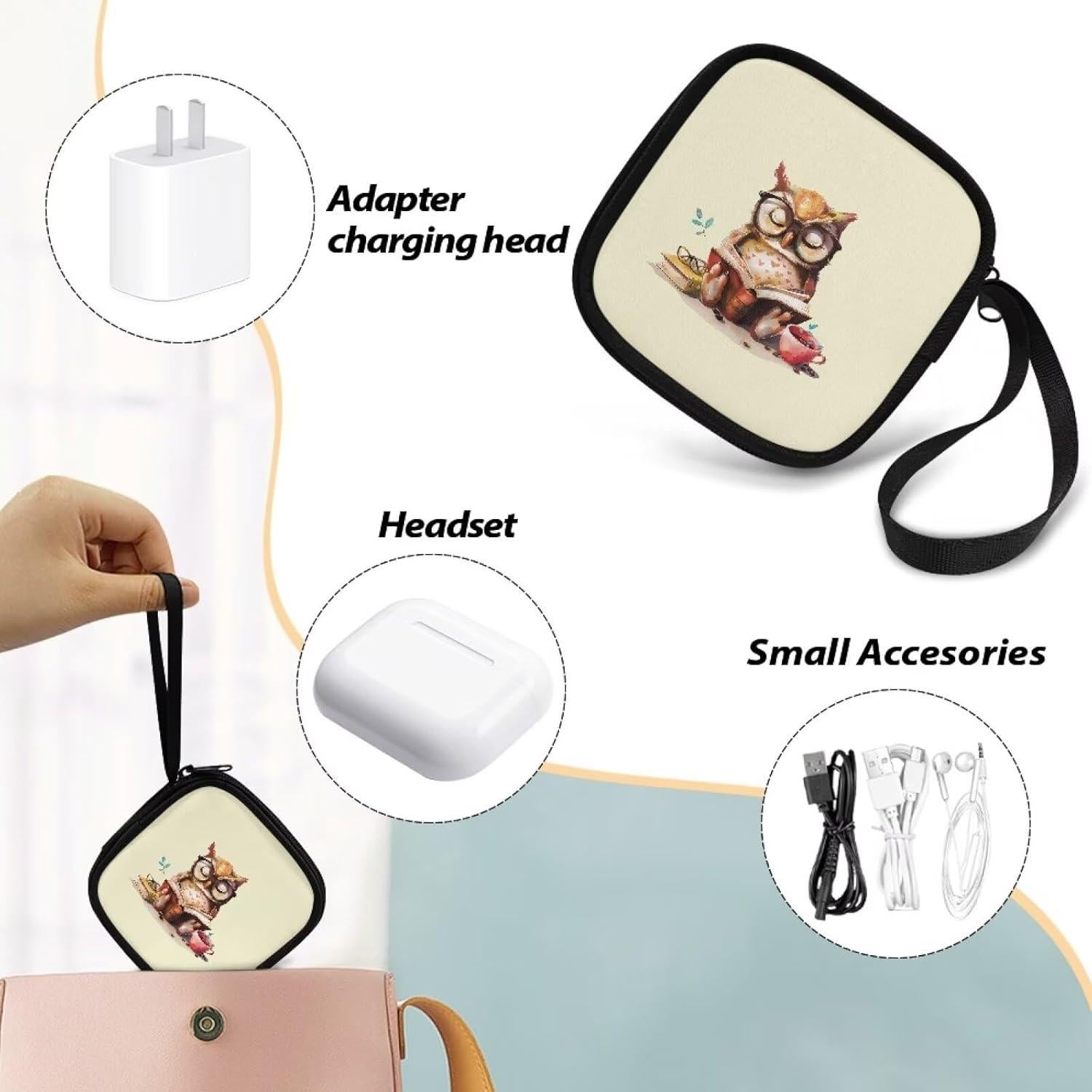 Funda de Almacenamiento Universal Noprintge para Auriculares Azul