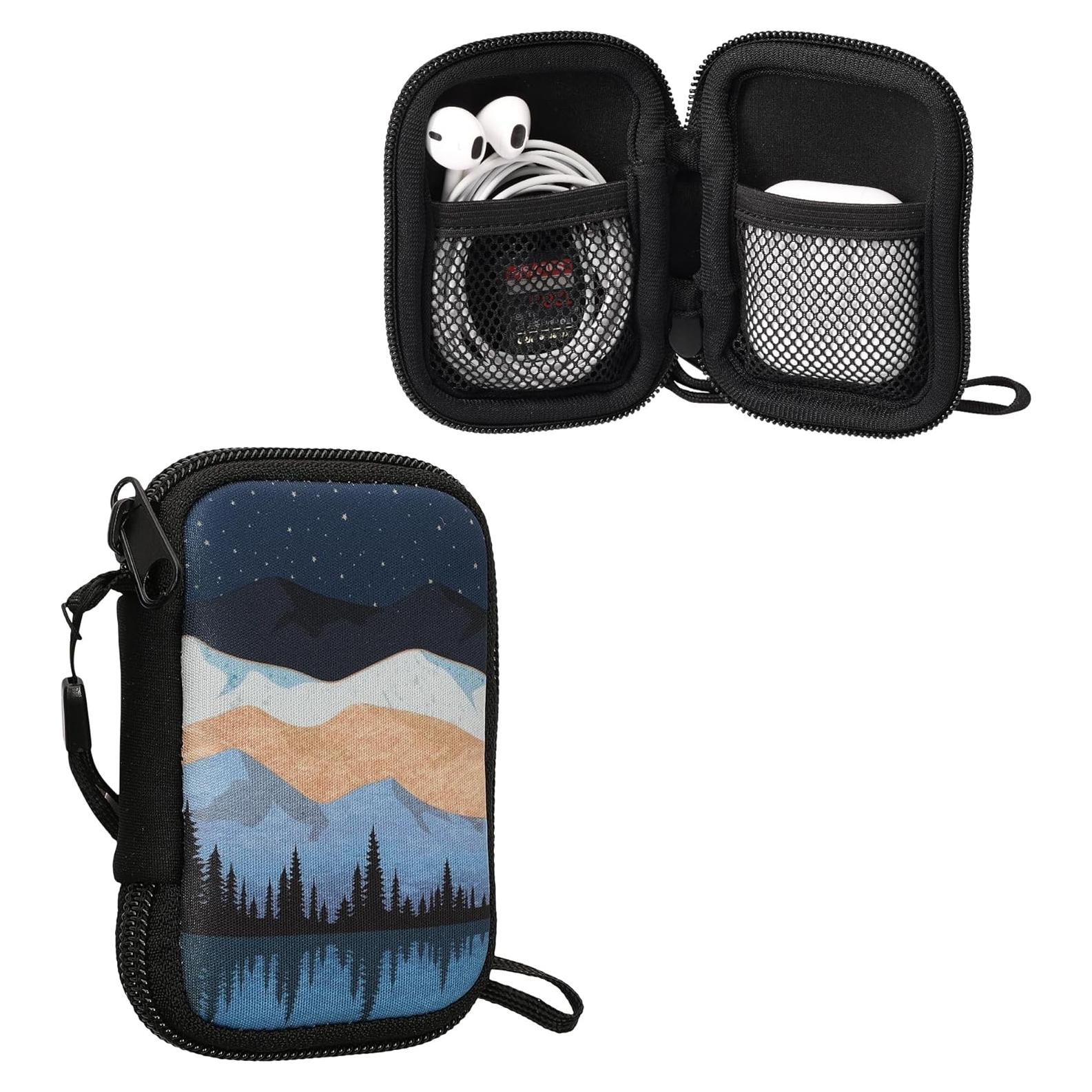 Funda de Neopreno kwmobile para Auriculares In-Ear - Lago Nocturno