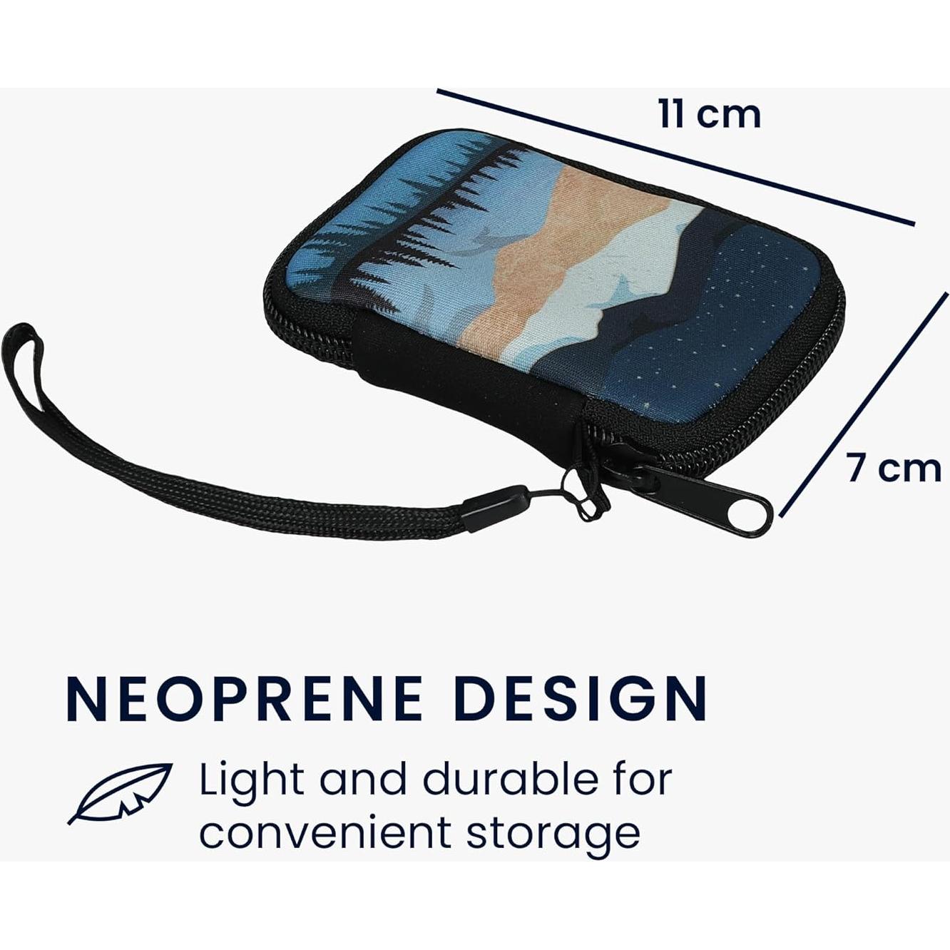 Funda de Neopreno kwmobile para Auriculares In-Ear - Lago Nocturno