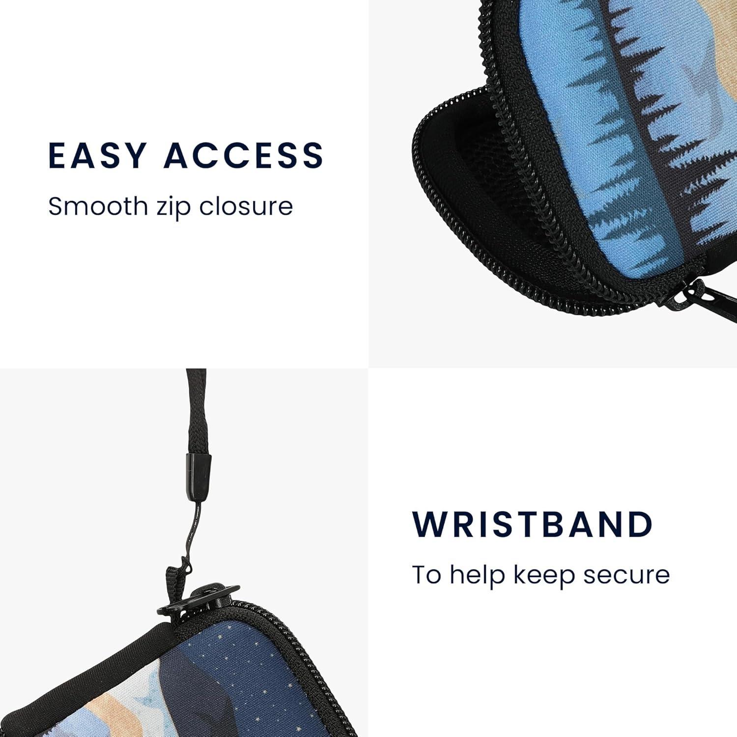 Funda de Neopreno kwmobile para Auriculares In-Ear - Lago Nocturno