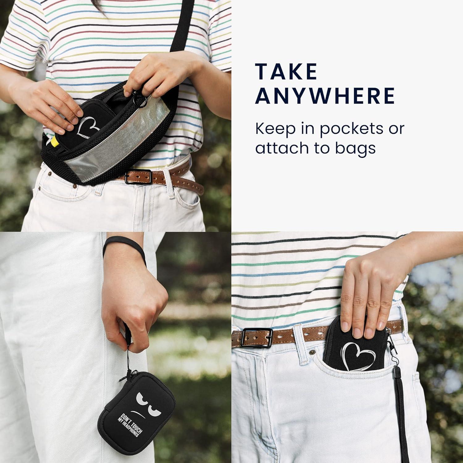 Funda de Neopreno kwmobile para Auriculares In-Ear - Lago Nocturno