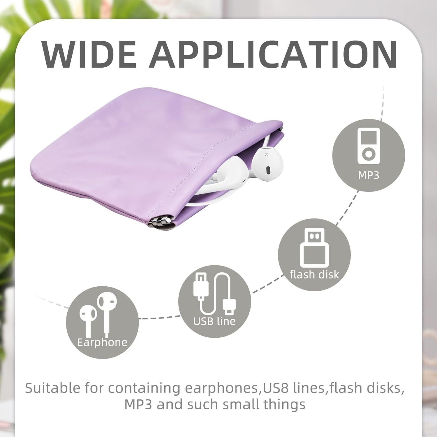 2 Fundas de Almacenamiento para Auriculares PU Flylin Morado