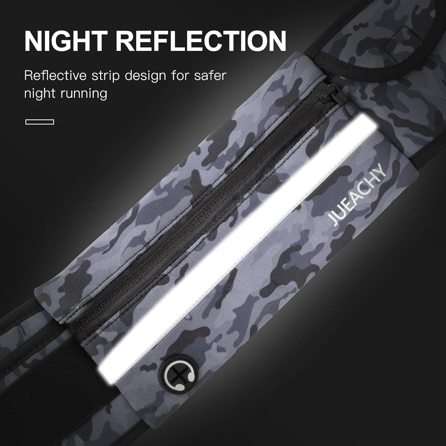 Cinturón de Correr Jueachy Ajustable Impermeable Camuflaje Negro