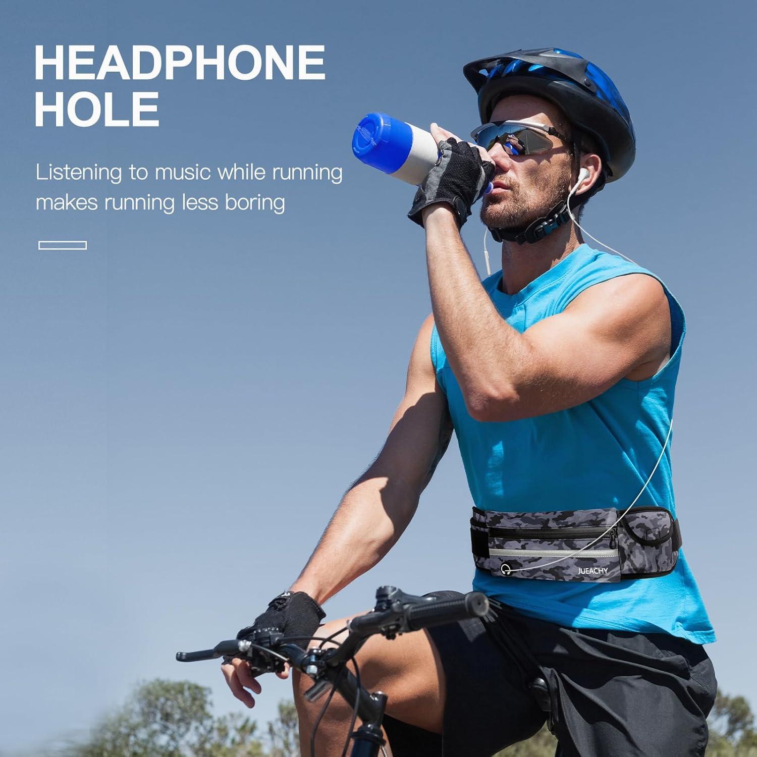 Cinturón de Correr Jueachy Ajustable Impermeable Camuflaje Negro