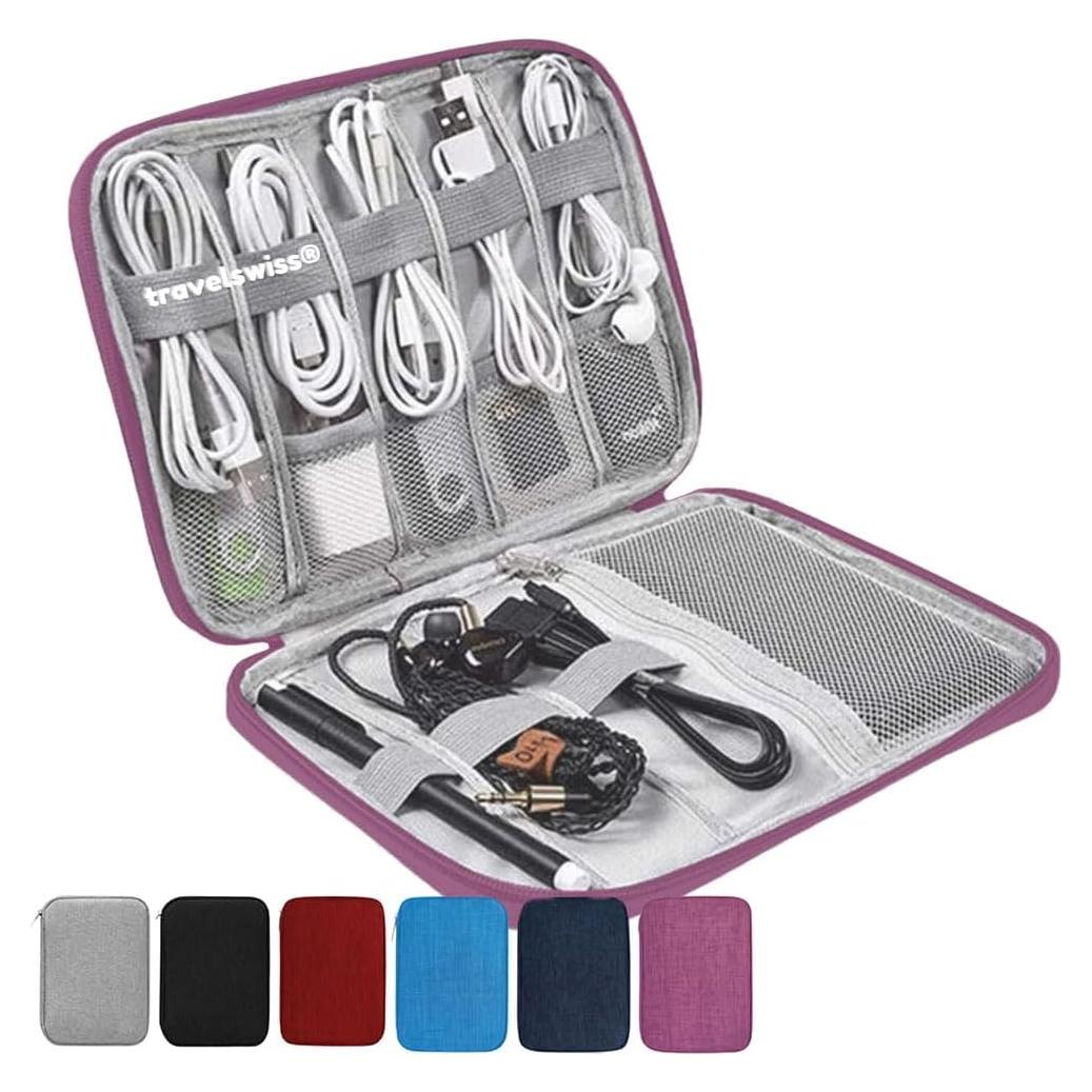 Bolsa Organizador de Accesorios Electrónicos Kolodosa Fucsia