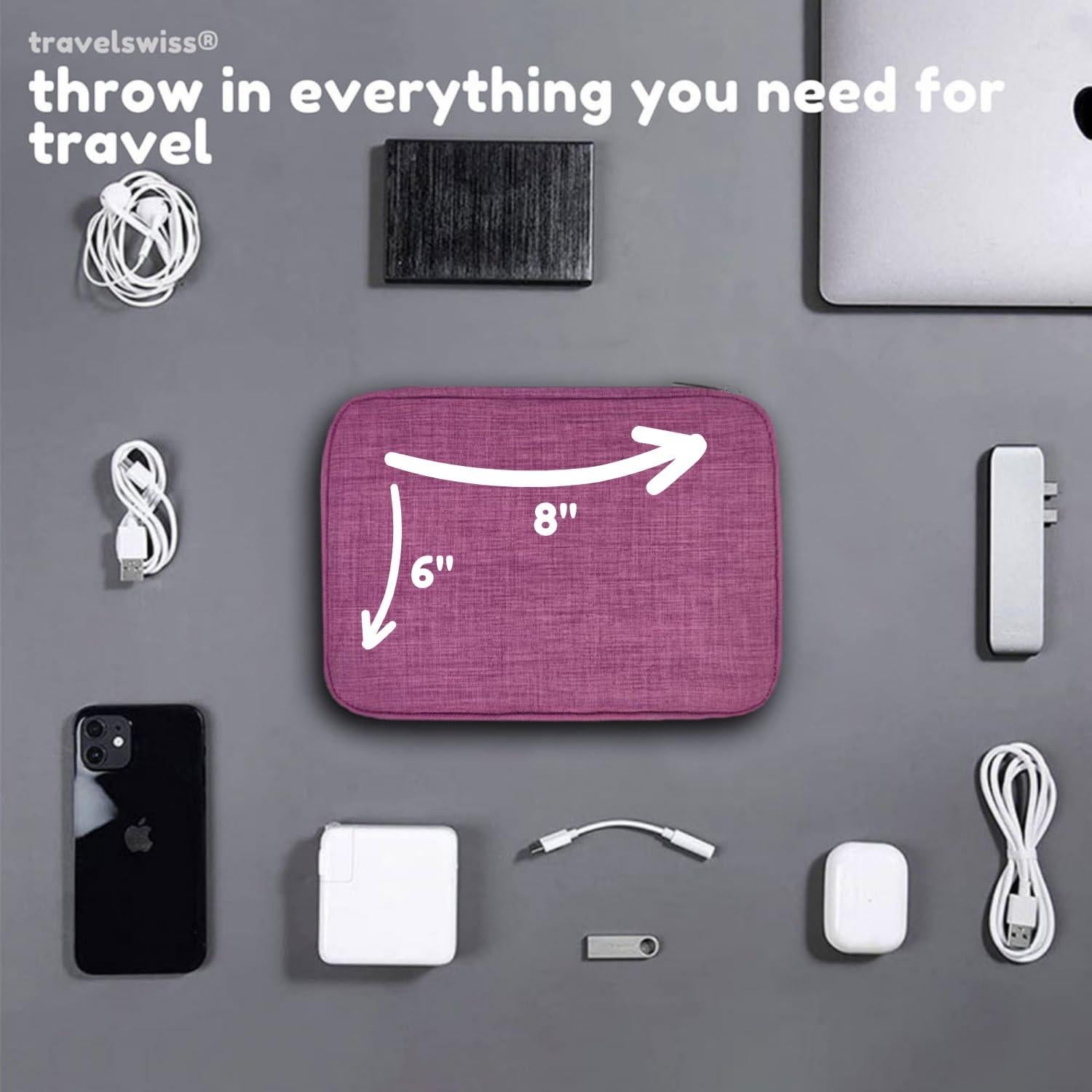 Bolsa Organizador de Accesorios Electrónicos Kolodosa Fucsia