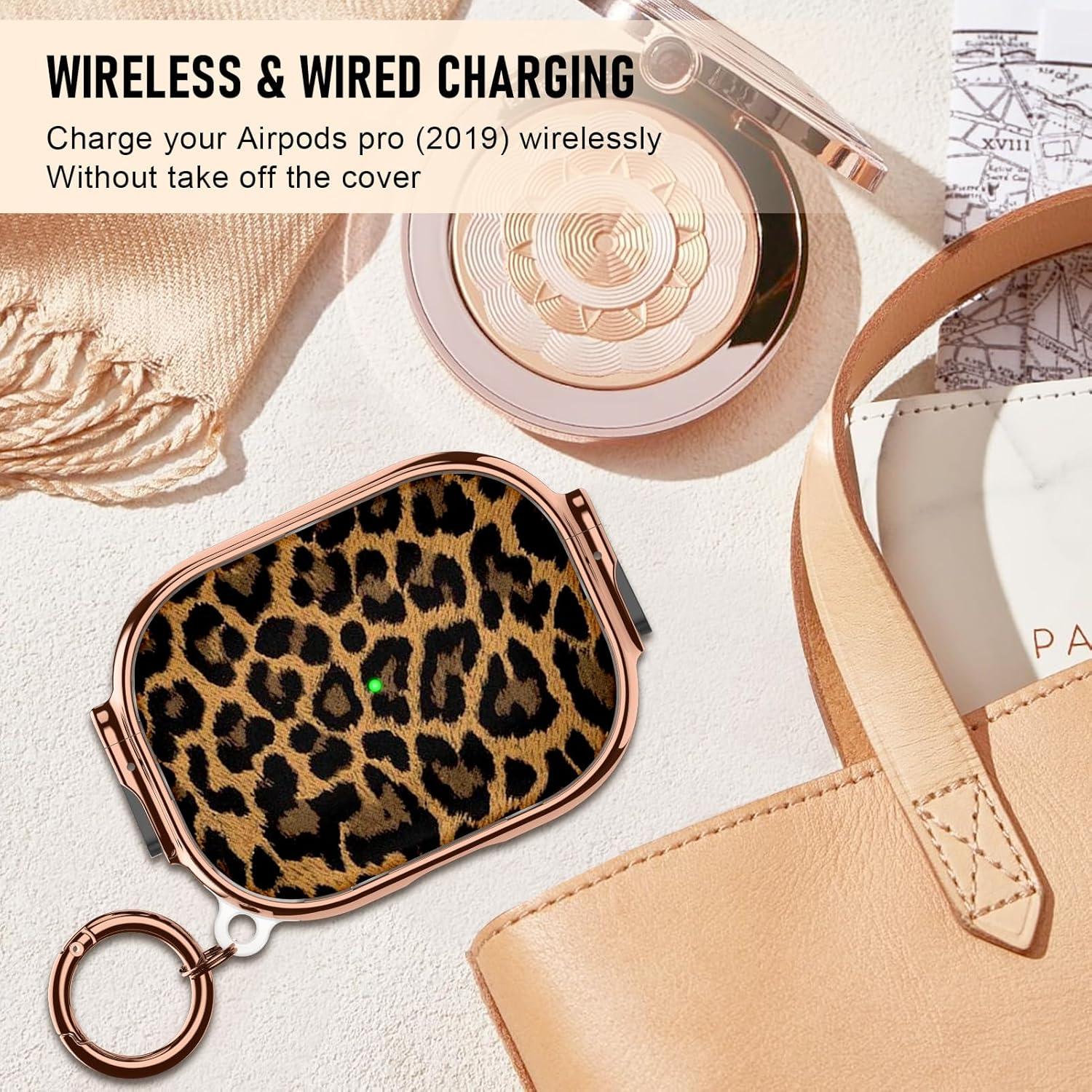 Funda Maxjoy para AirPods Pro 2 con bloqueo de seguridad - Leopardo