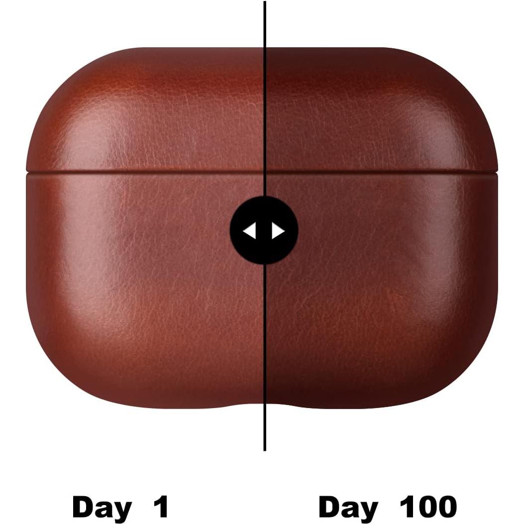 Funda de Cuero Maogoam para AirPods 4ta Generación 2024 - Marrón Rojo