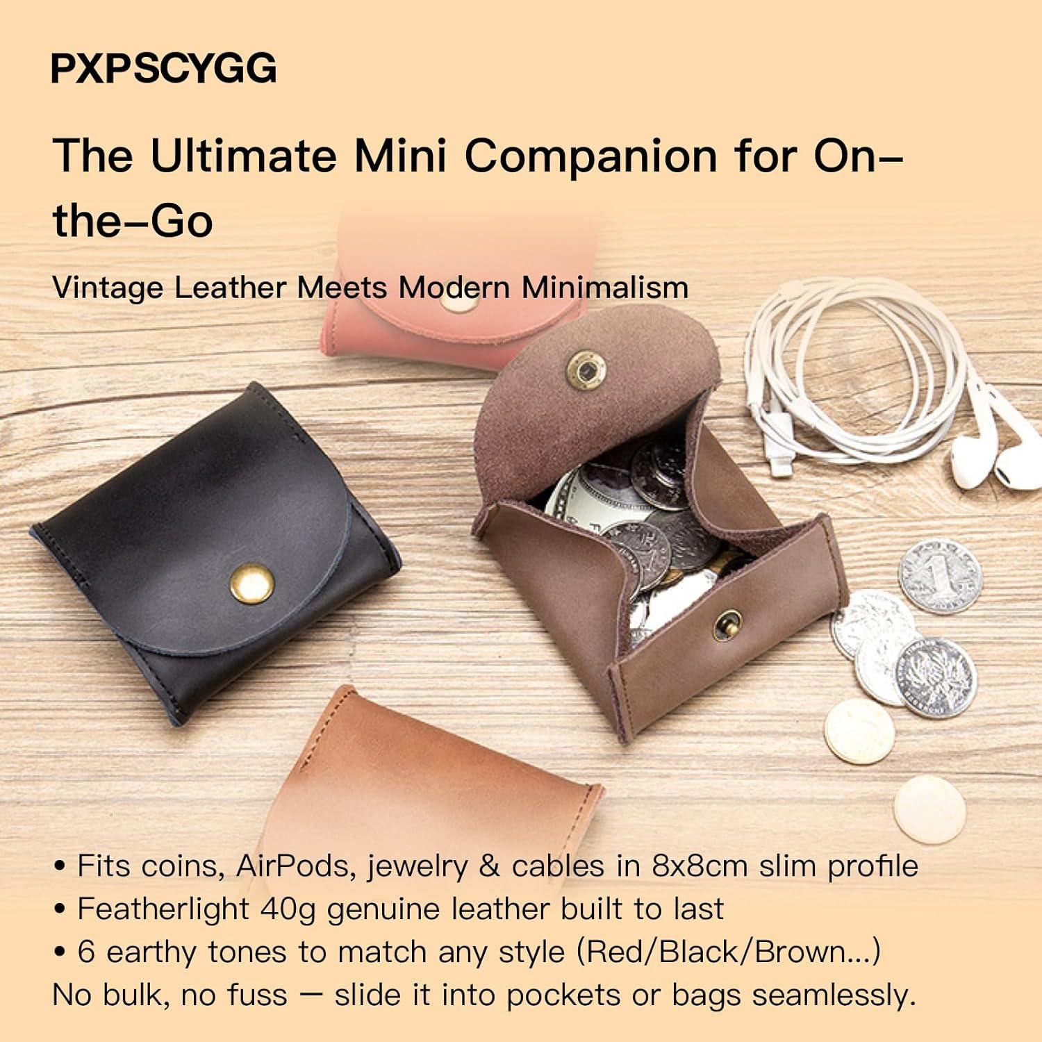 Monedero de Cuero Rústico Hecho a Mano Marrón - Compacto y Ligero