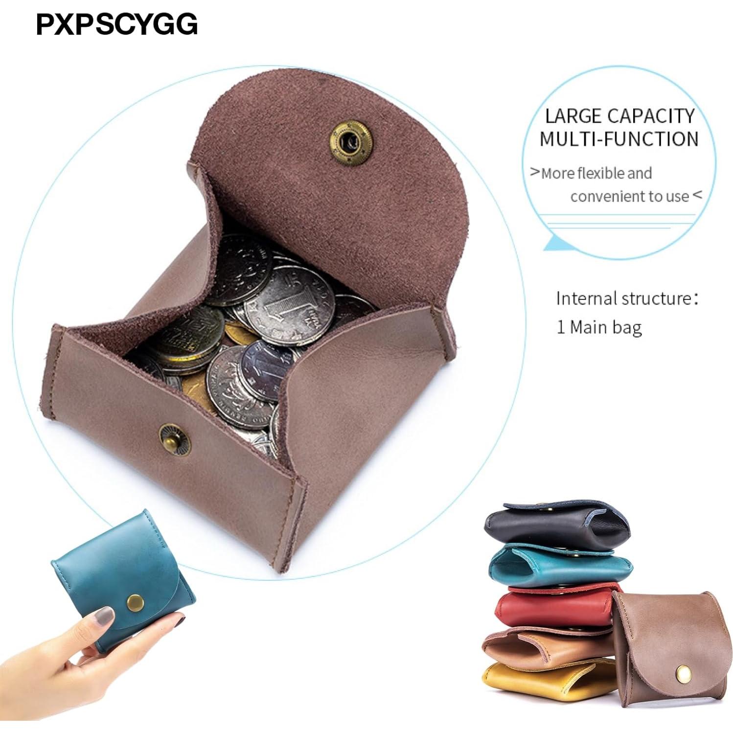 Monedero de Cuero Rústico Hecho a Mano Marrón - Compacto y Ligero