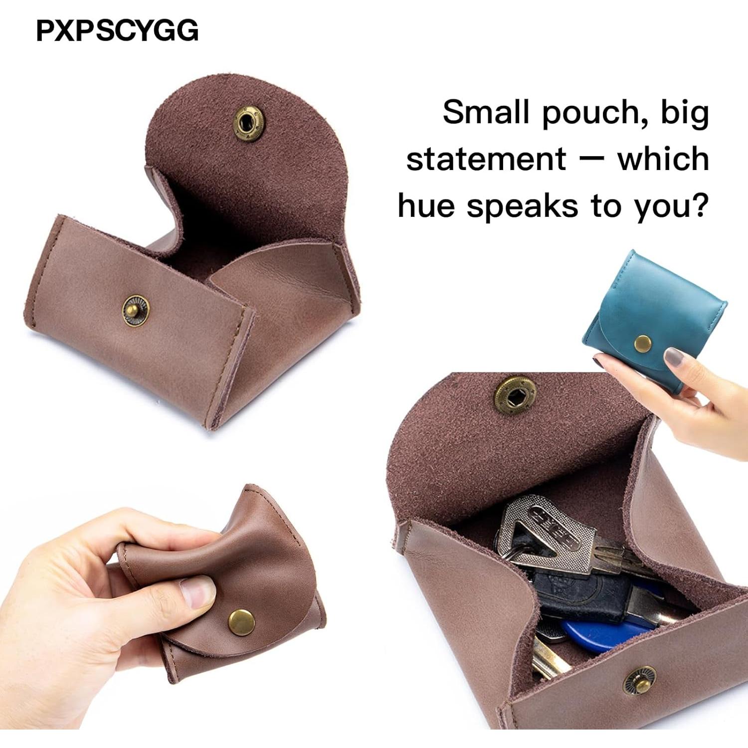 Monedero de Cuero Rústico Hecho a Mano Marrón - Compacto y Ligero