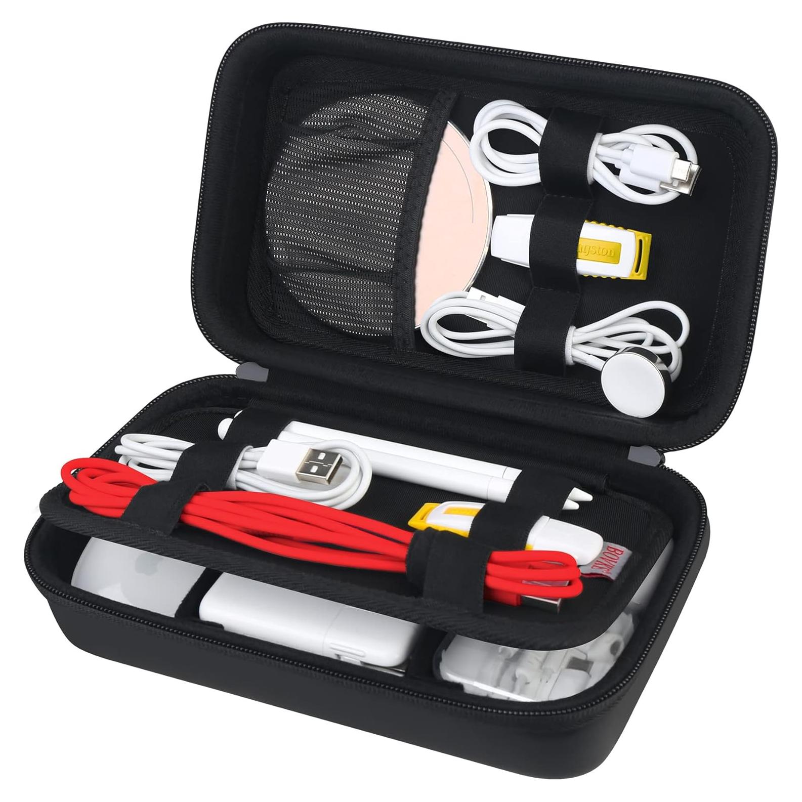 Organizador de Cables BOVKE V14m1 Negro - Estuche Duro 23.1x14.2cm