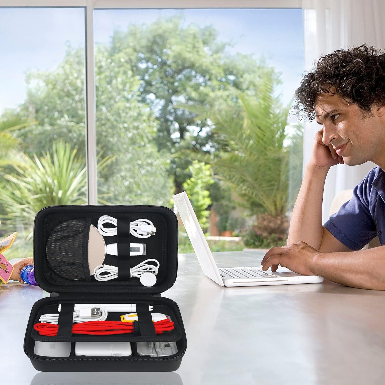 Organizador de Cables BOVKE V14m1 Negro - Estuche Duro 23.1x14.2cm