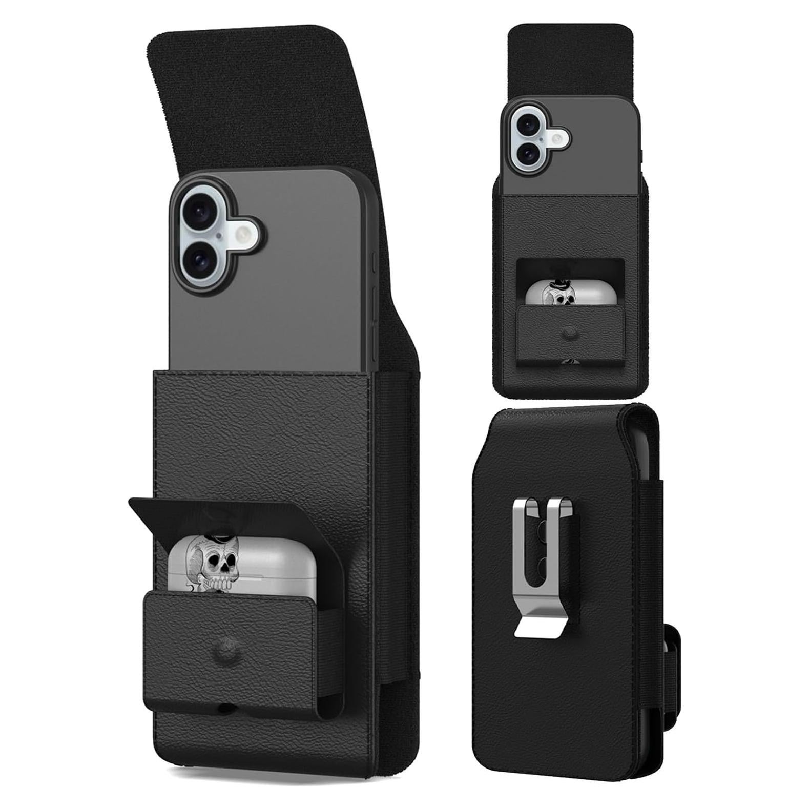 Funda de cuero CoverON con soporte para auriculares Galaxy S10+