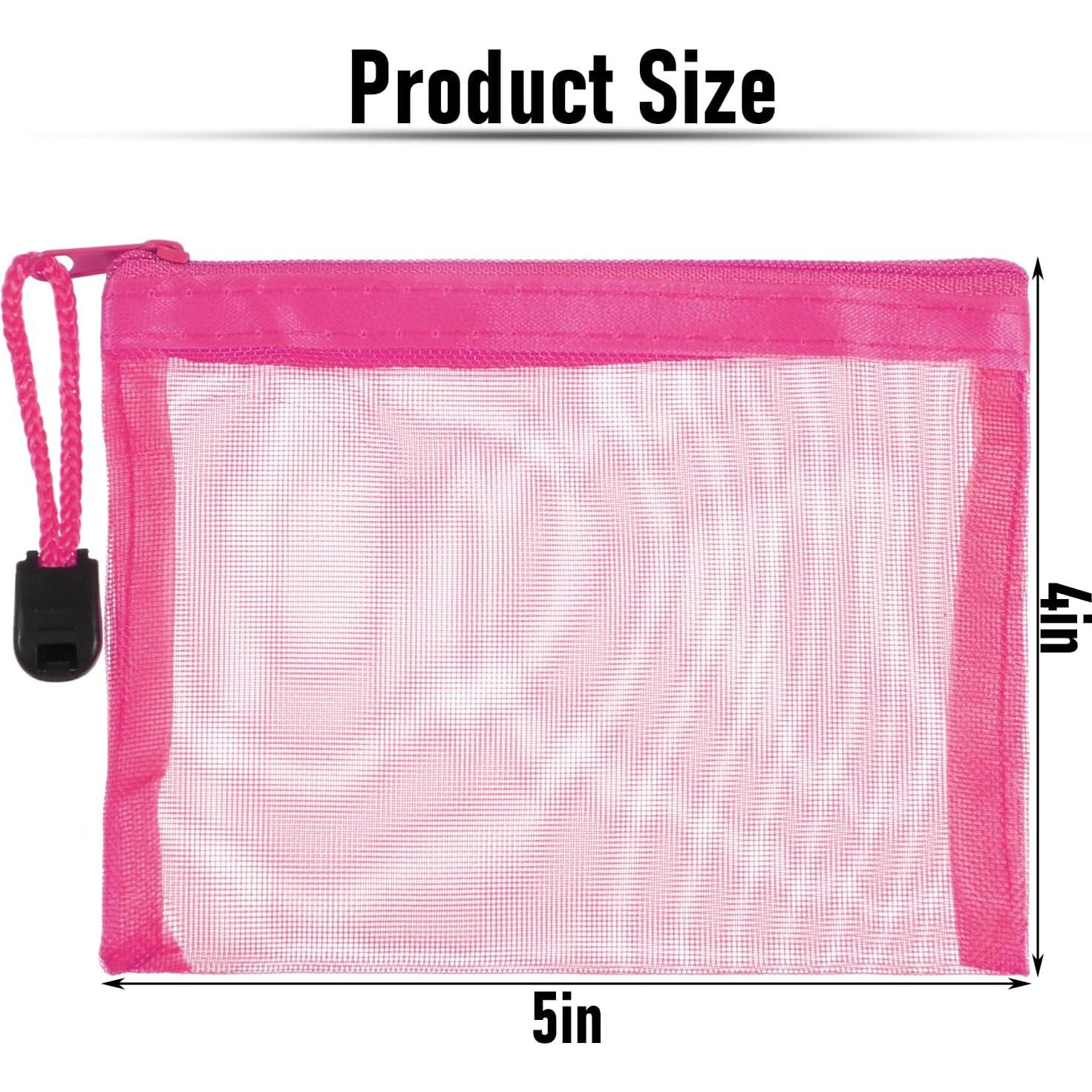 6 Bolsas Cosméticas de Malla Nylon FdcZeyxior 12.7x10.2cm