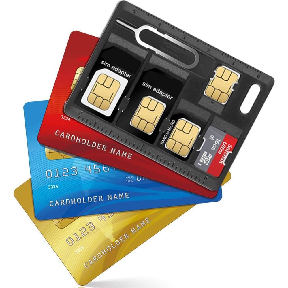 Soporte para Tarjetas SIM CKANDAY con Adaptadores y Pin Negro