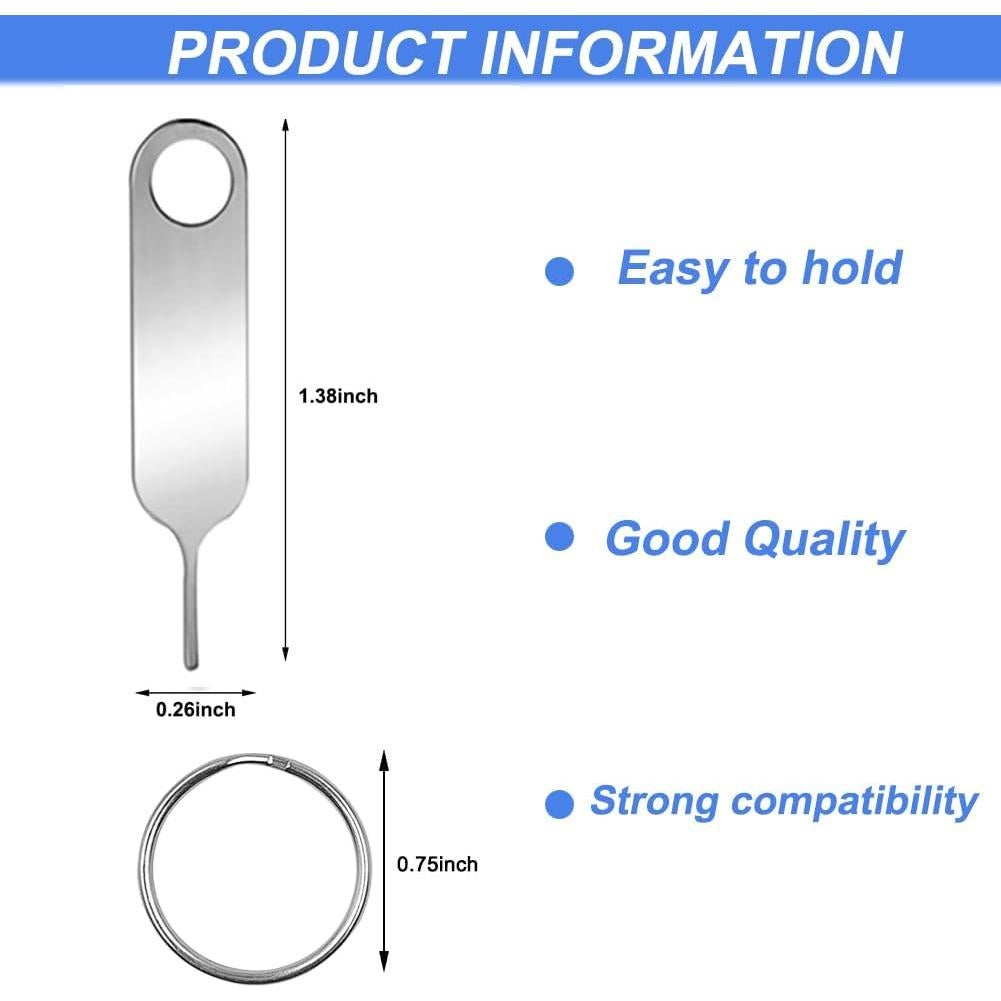 2 Piezas Llave de Extracción SIM AYWFEY con Llavero - Plata