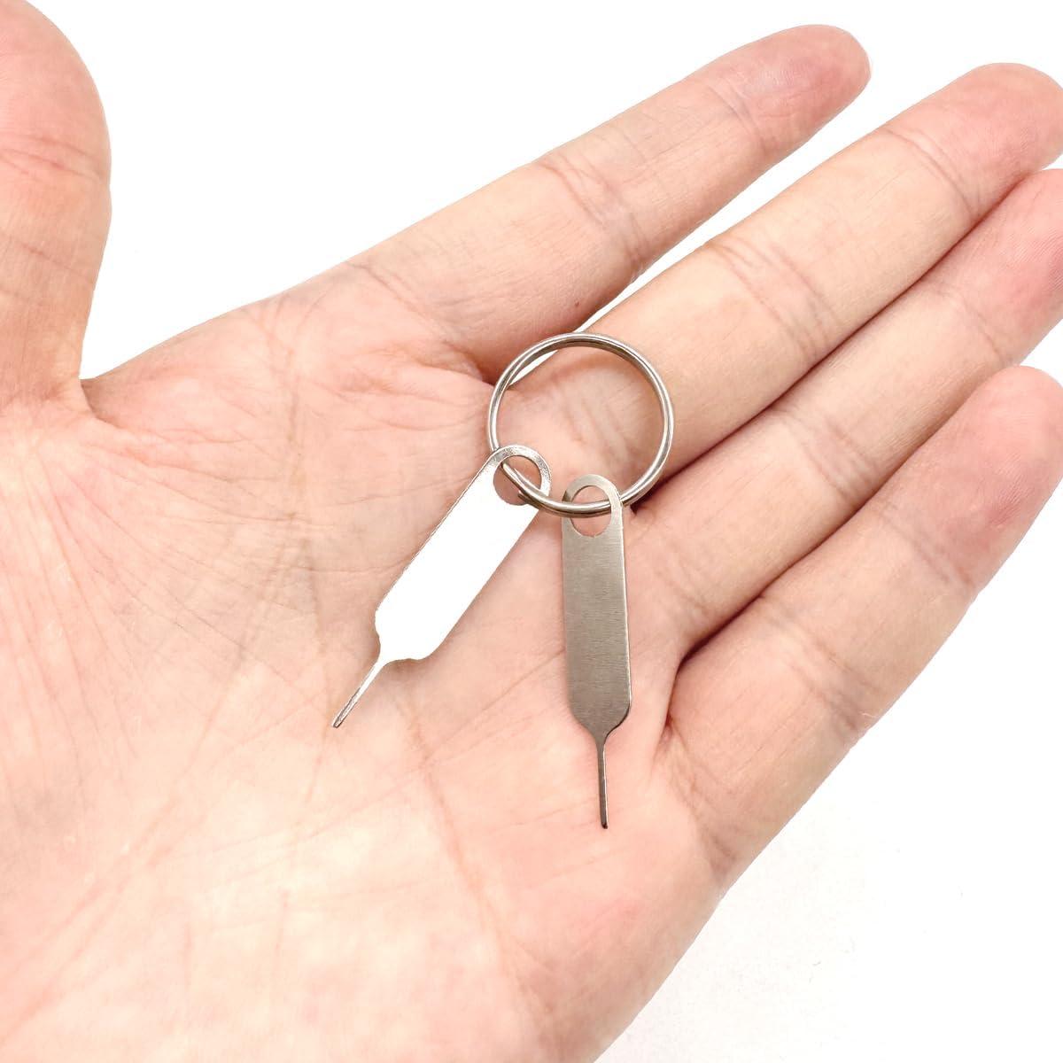 2 Piezas Llave de Extracción SIM AYWFEY con Llavero - Plata