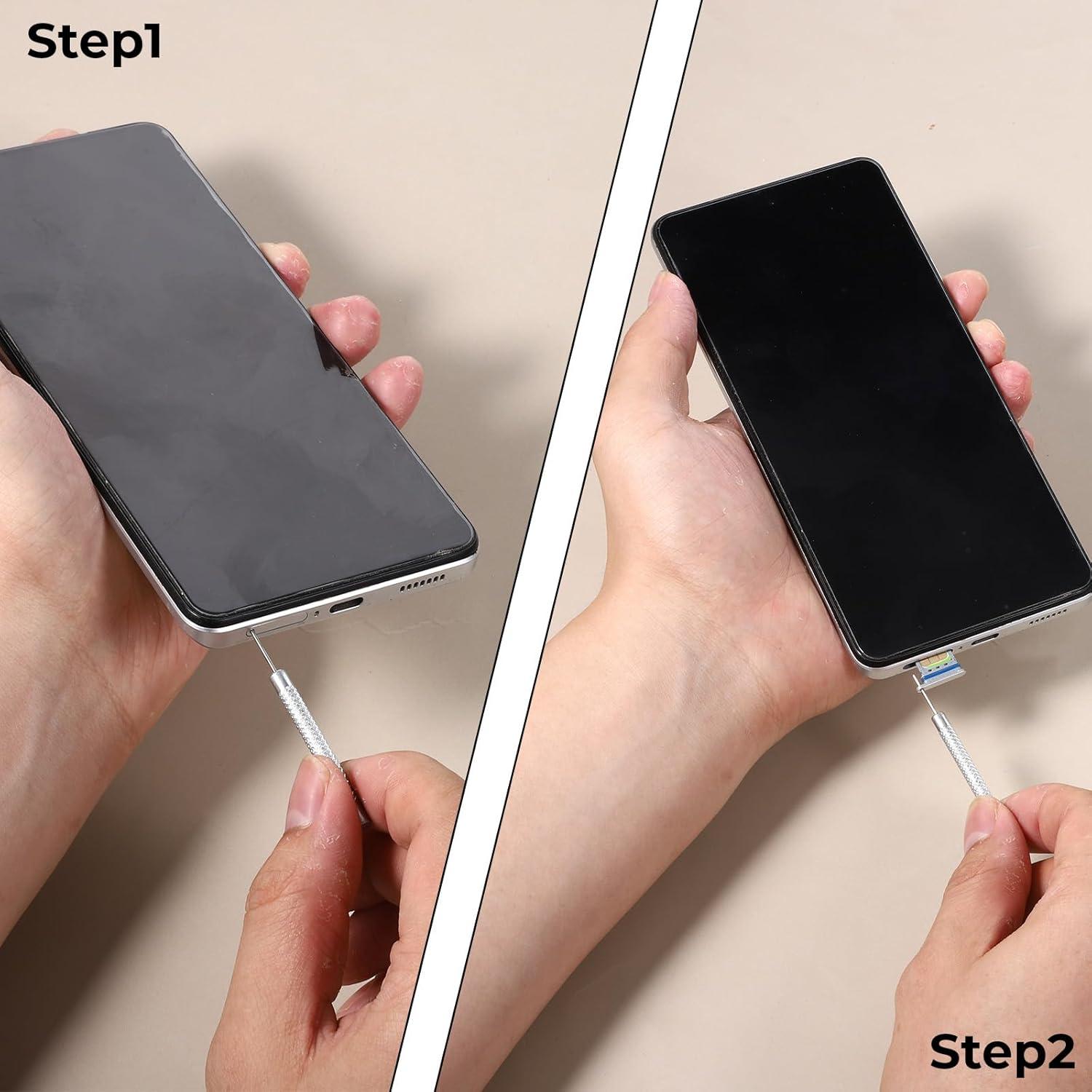 Pin de Extracción de Tarjeta SIM Zyghjort - 12 Piezas Acero Inoxidable