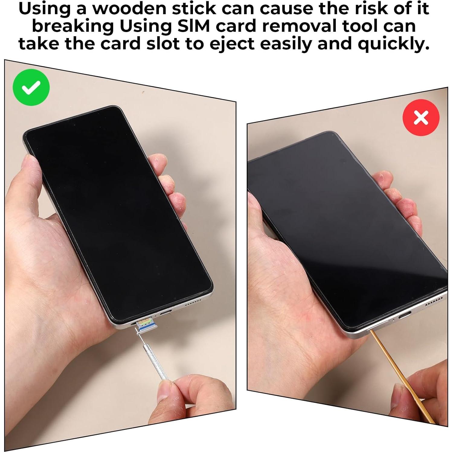 Pin de Extracción de Tarjeta SIM Zyghjort - 12 Piezas Acero Inoxidable