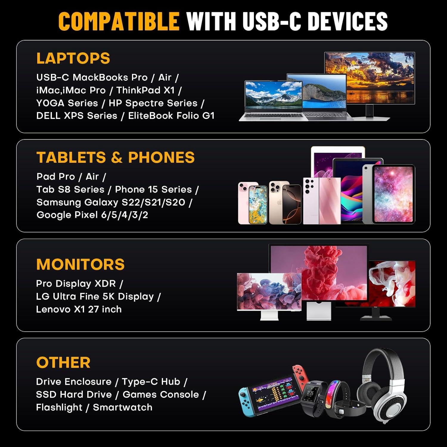 Cable USB C Corto 15 cm EndlesShine 240W Carga Rápida