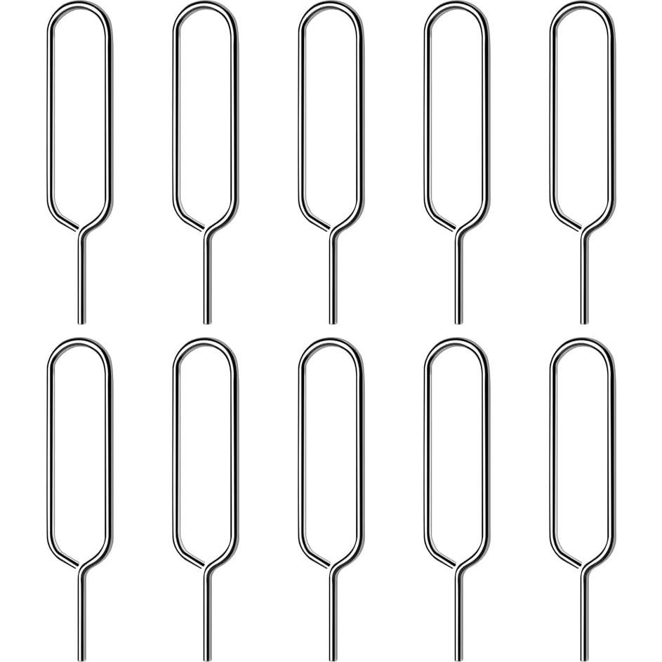 Stainless Steel Sim Card Tray Pin Eject Removal Tool Needle Opener 10 Pack for Smartphones,Mifi, Wireless Hotspot,4G&5G Sim Card Routers.