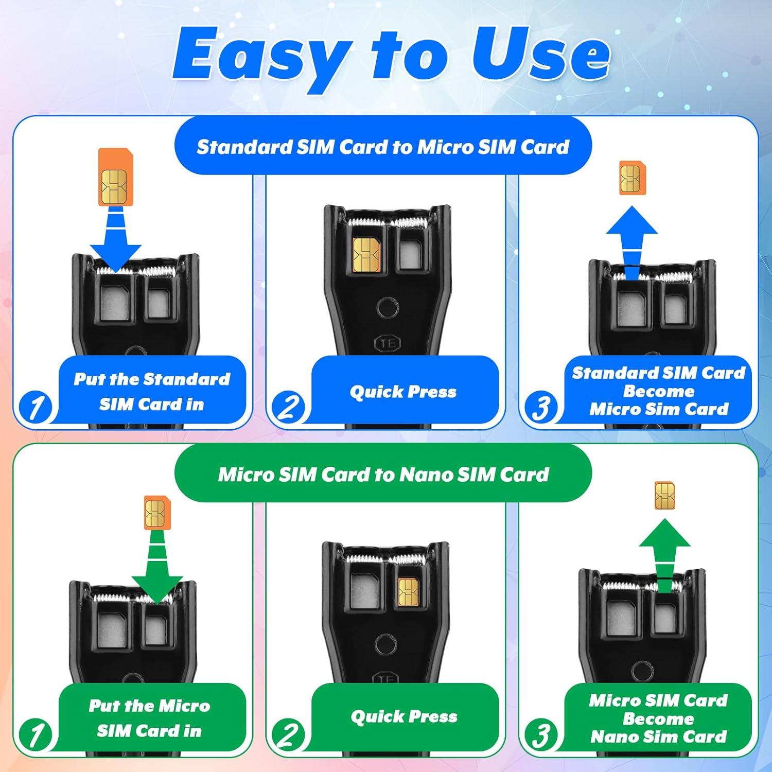 Cortador de tarjeta SIM Universal Cosmos 2 en 1 con adaptadores