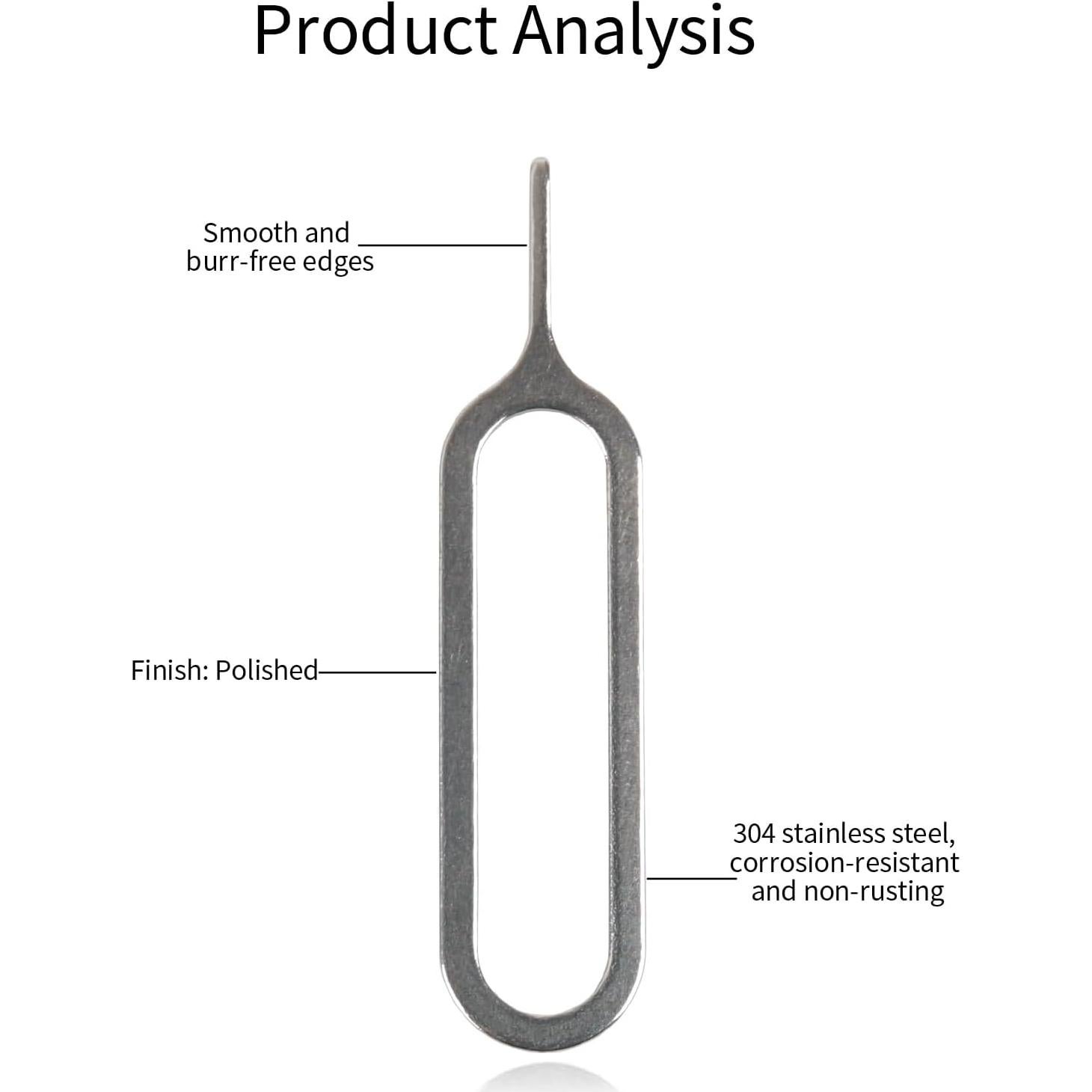 Herramienta de Extracción de Tarjeta SIM Acero Inoxidable 1000 Pcs
