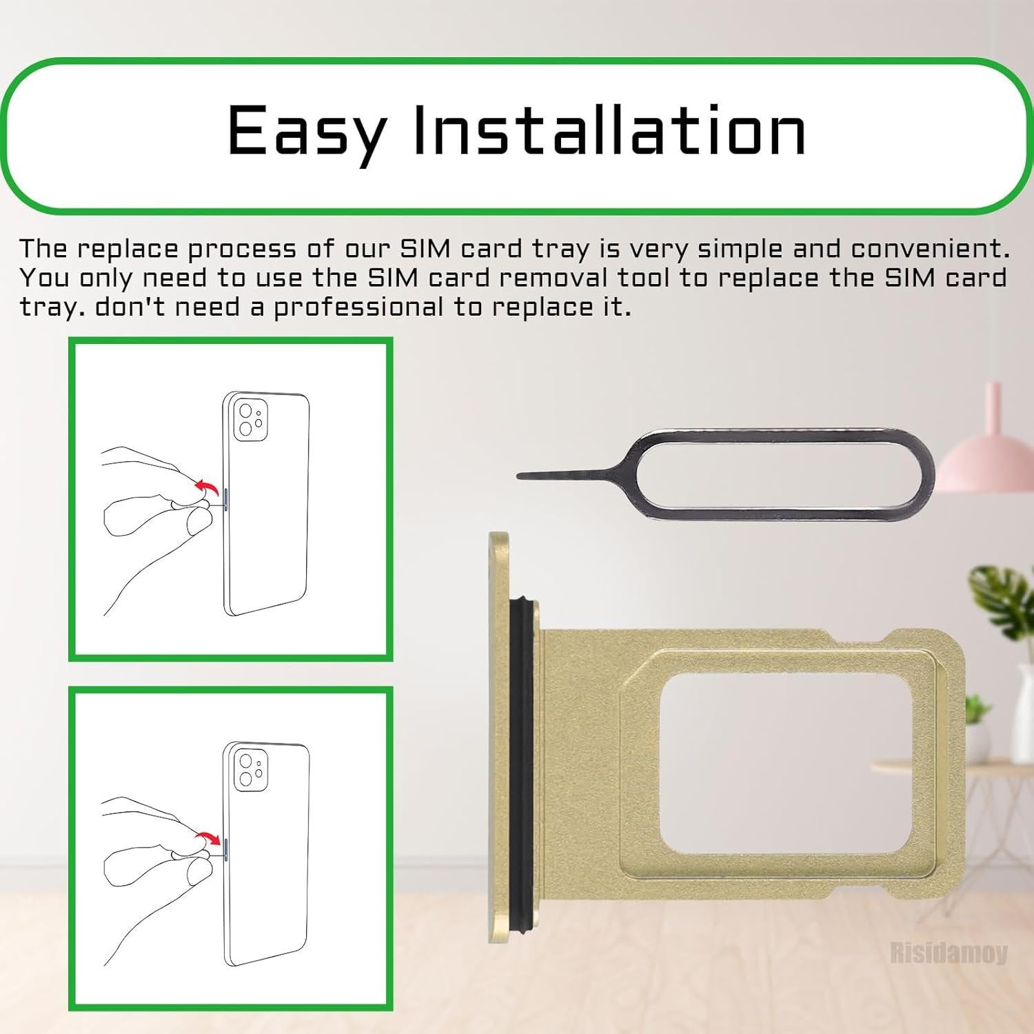 Bandeja de Tarjeta SIM para iPhone XR Risidamoy - Una SIM