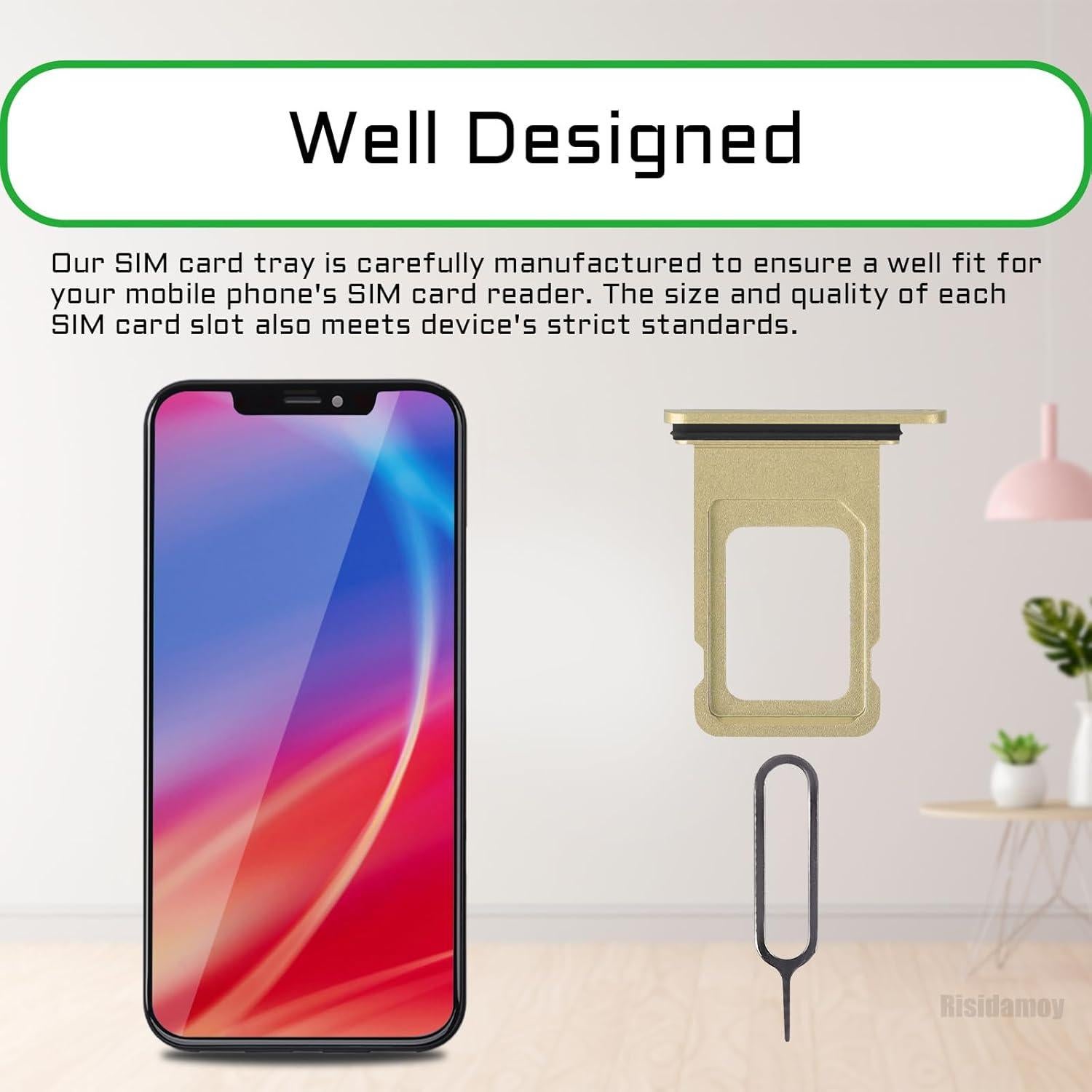 Bandeja de Tarjeta SIM para iPhone XR Risidamoy - Una SIM