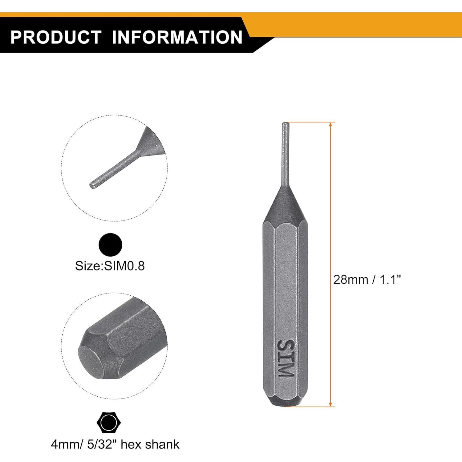 10 Piezas Bit Destornillador Extracción Tarjeta SIM HARFINGTON 4mm