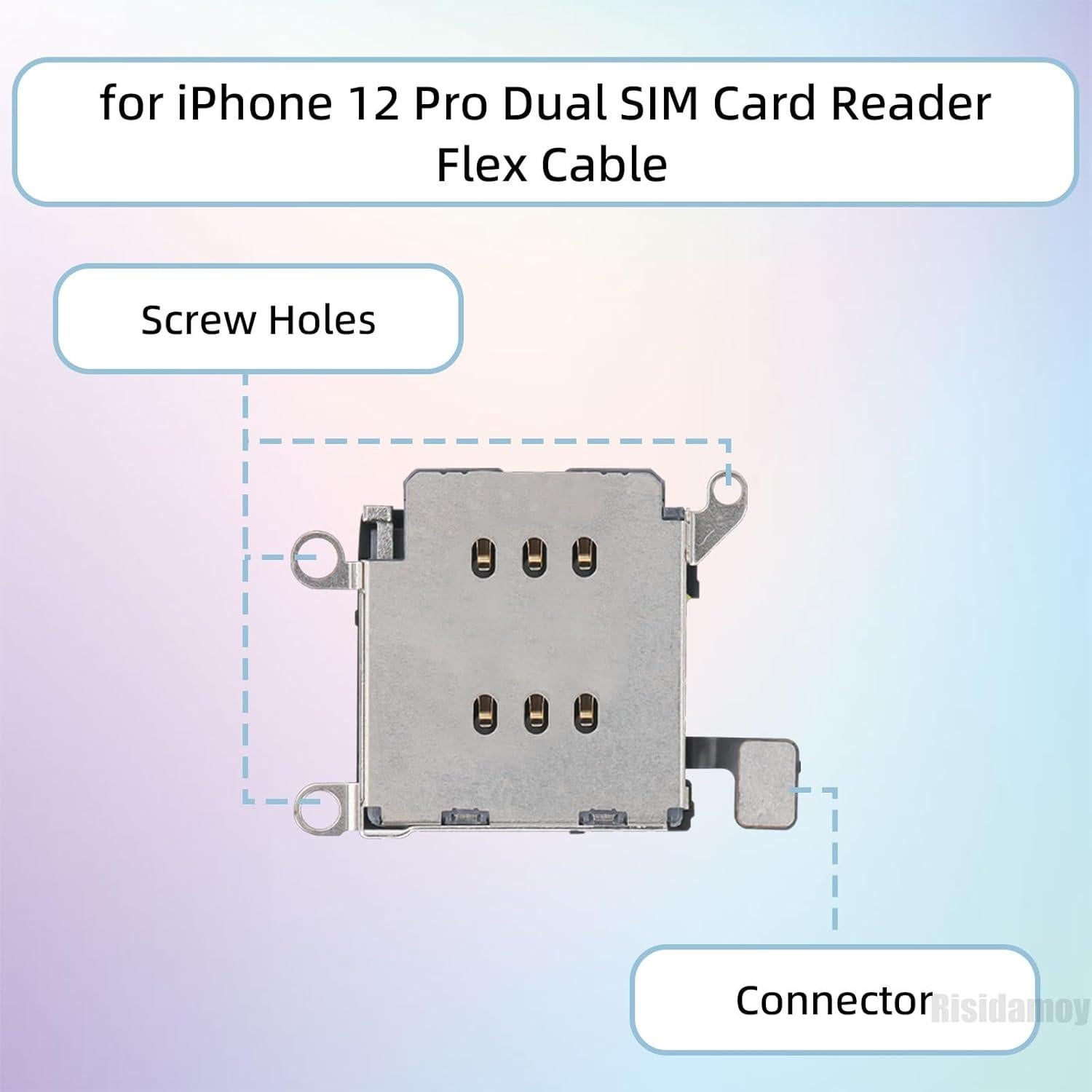 Lector de Tarjeta SIM Doble para iPhone 12 PRO - Kit de Reparación