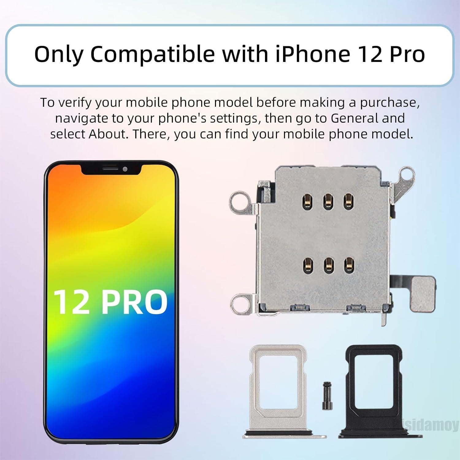 Lector de Tarjeta SIM Doble para iPhone 12 PRO - Kit de Reparación