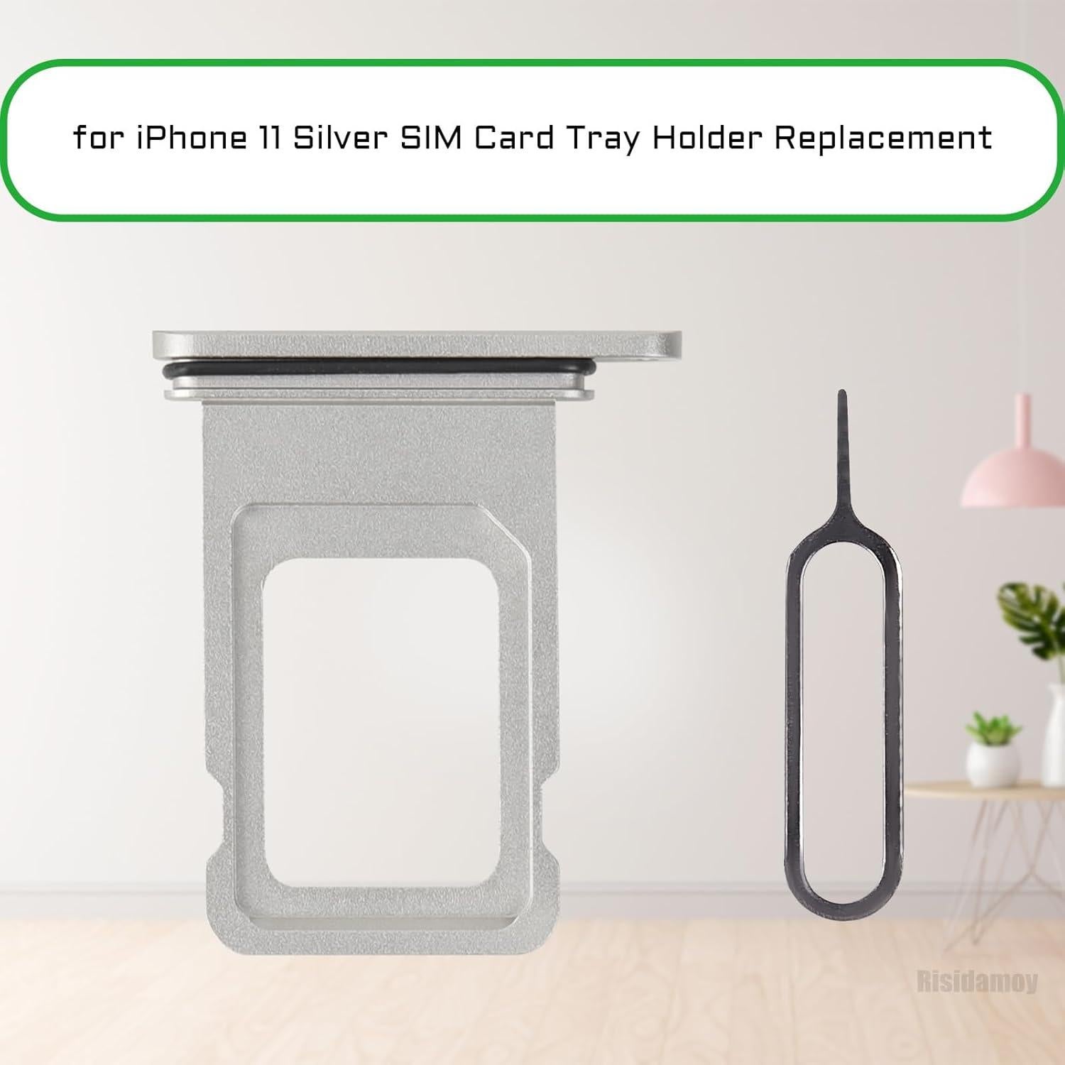 Bandeja de Tarjeta SIM Plateada para iPhone 11 - Reemplazo