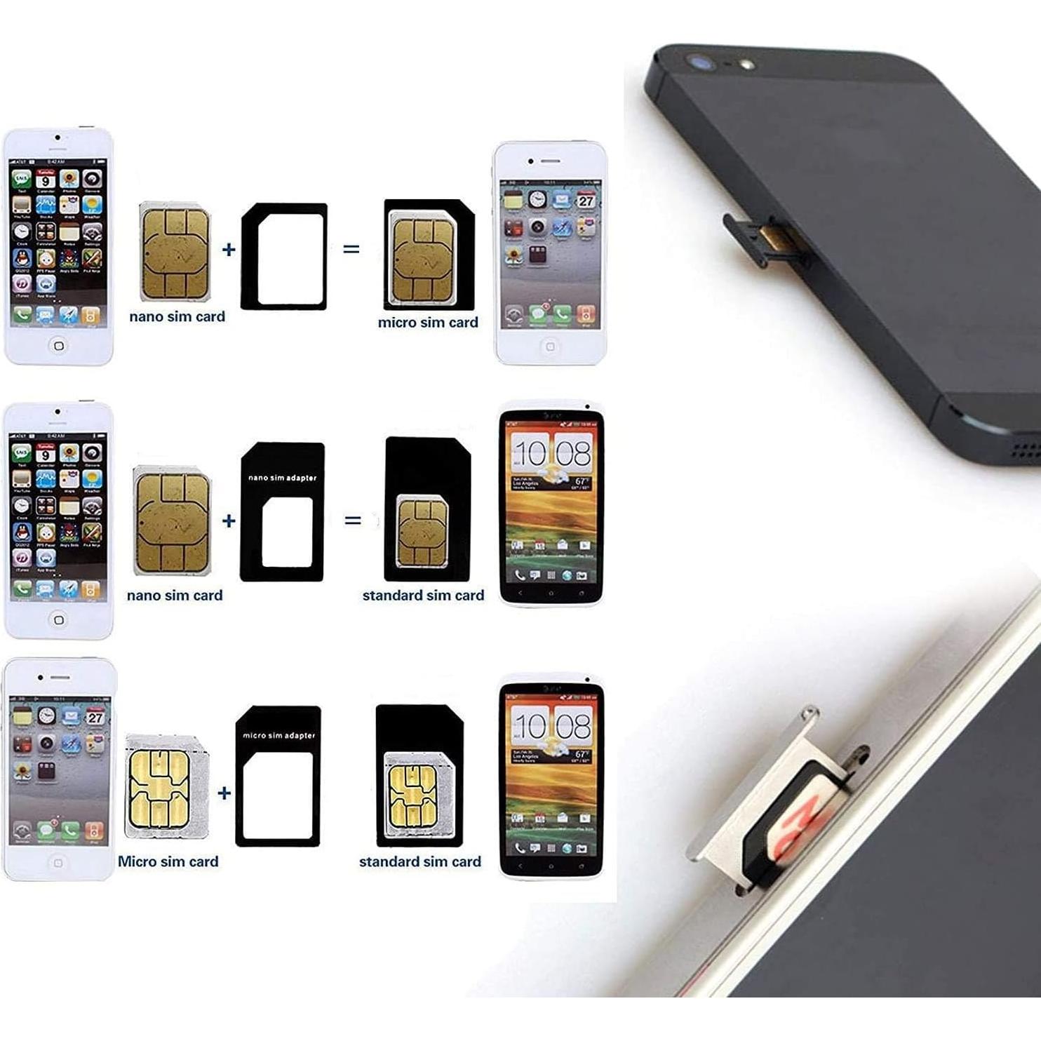 Adaptador SIM Nano y Micro SaiTech - Paquete de 10 con aguja