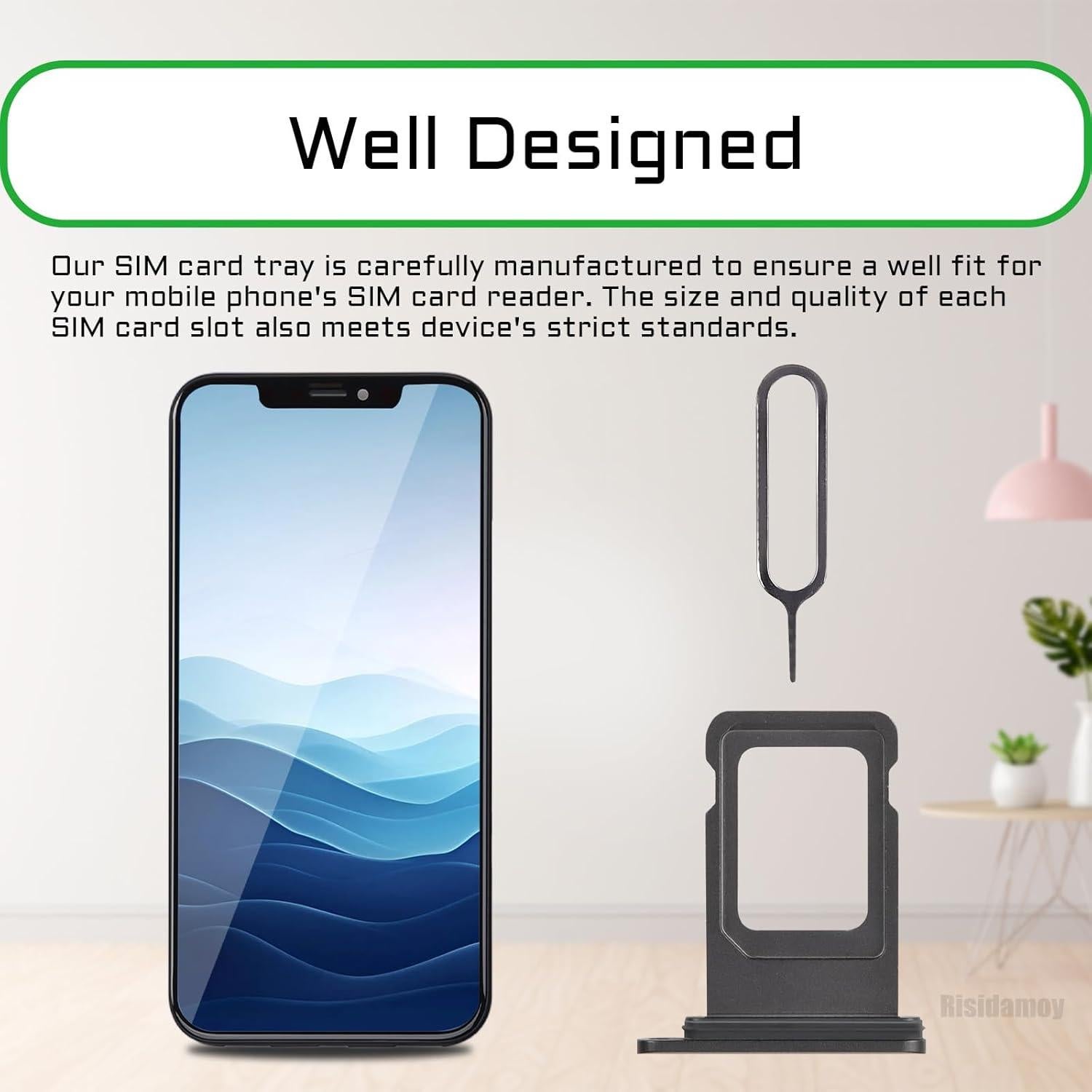 Bandeja de Tarjeta SIM para iPhone 11 Negro - Reemplazo A2111 A2221 A2223